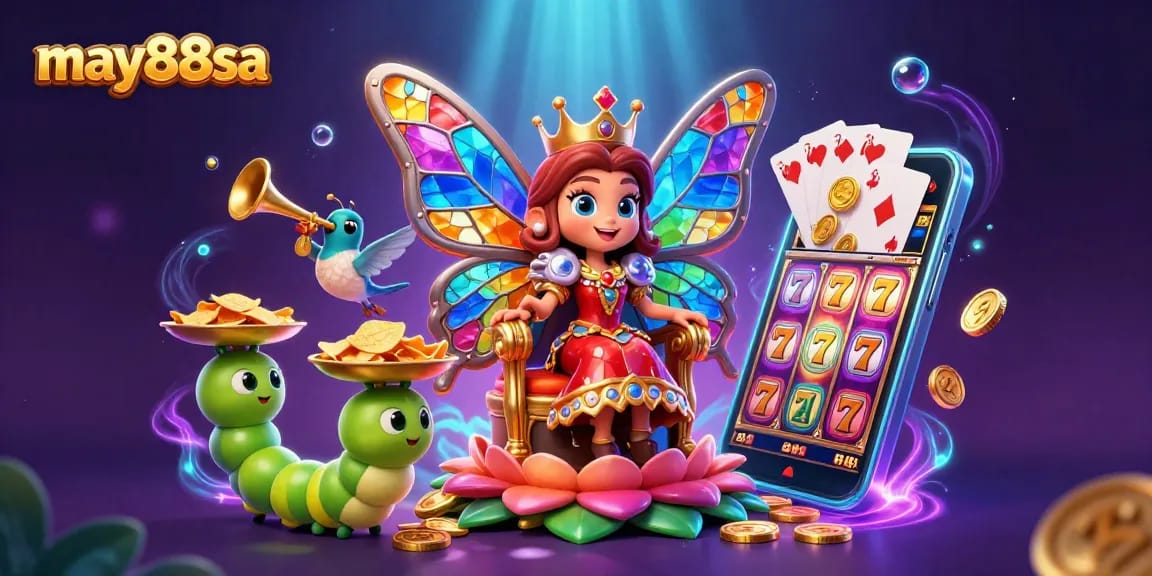 Experience exhilarating wins with may88sa in a vibrant casino fantasy scene featuring elaborate characters and games.