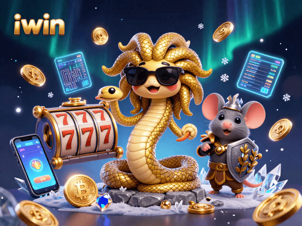 iwin captures the excitement of casino gaming with vibrant characters and crypto elements