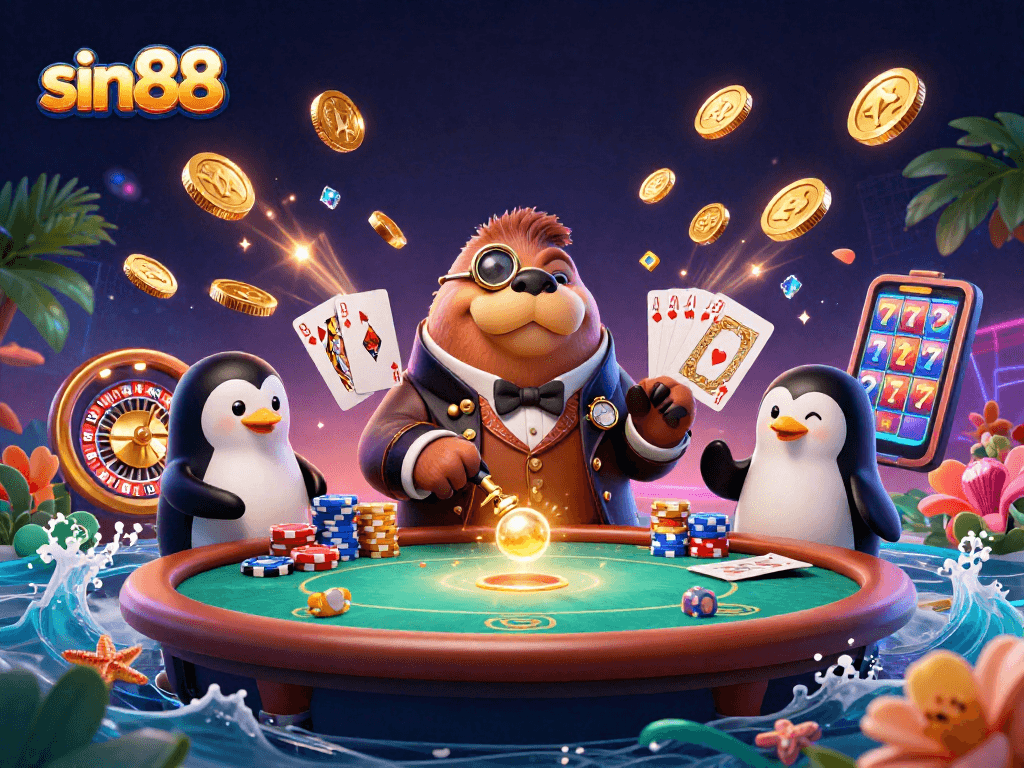 Experience thrilling gameplay at sin88 with a colorful underwater casino scene.