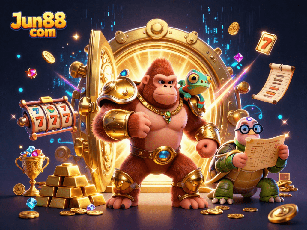 Engage with thrilling action at Jun88 com featuring vibrant casino characters and treasures.