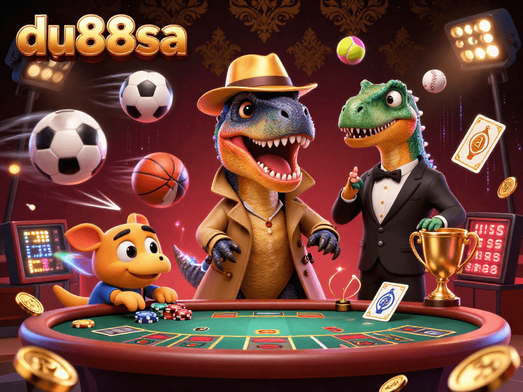 Check out the du88sa velociraptor stealthily counting cards at a casino blackjack table.
