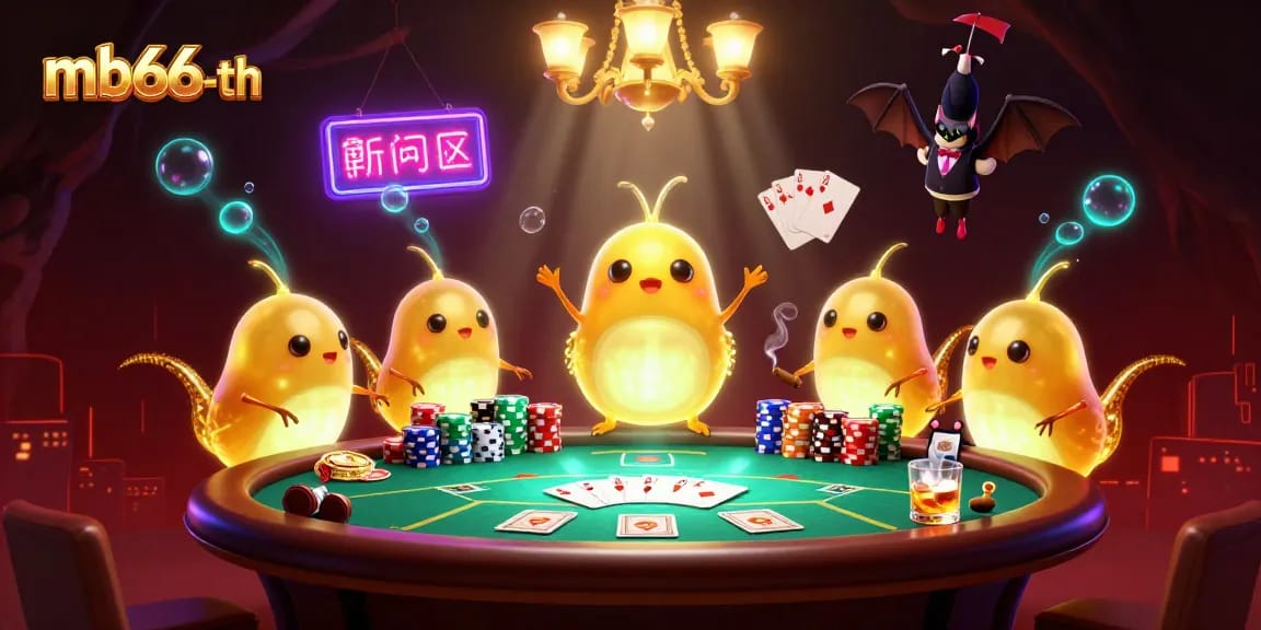 Engage with mb66-th as glowworms illuminate a vibrant casino cave with poker elements, doubles the fun!