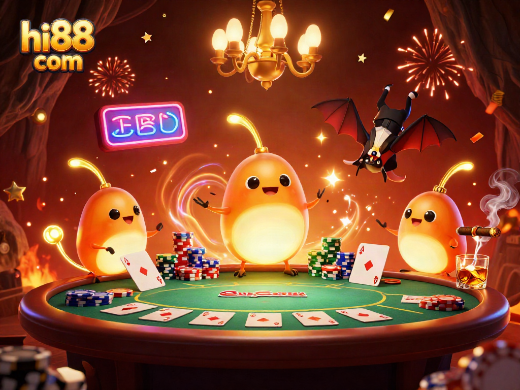 Engage with the vibrant excitement of hi88 com at a cave casino, illuminated by enchanting glowworms.