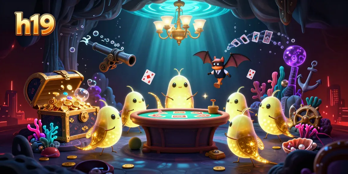 Experience thrilling gameplay at h19 casino, illuminated by bioluminescent glowworms and playful treasures.