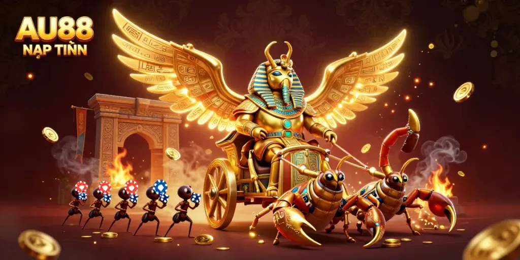 Participate in dynamic betting experiences with AU88 NẠP TIỀN illustrated in a vibrant casino scene.