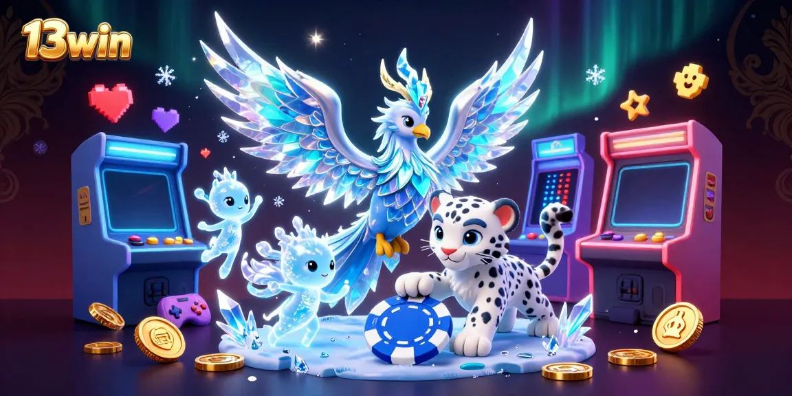 Engage in thrilling casino experiences with 13win's vibrant 3D illustration of captivating characters.