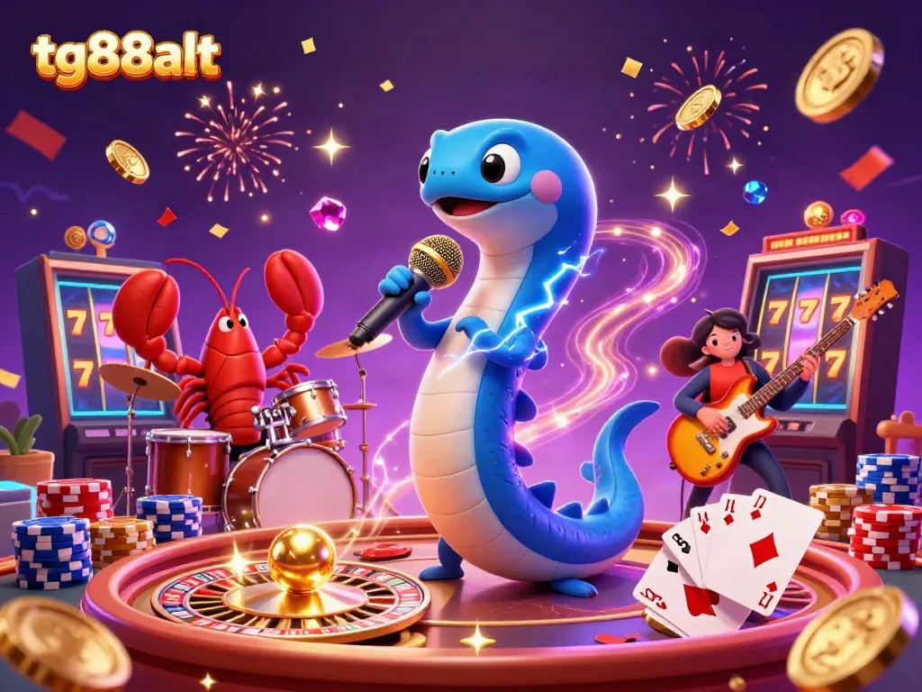 Experience thrilling wins at tg88alt with a vibrant underwater casino featuring an electric eel DJ.