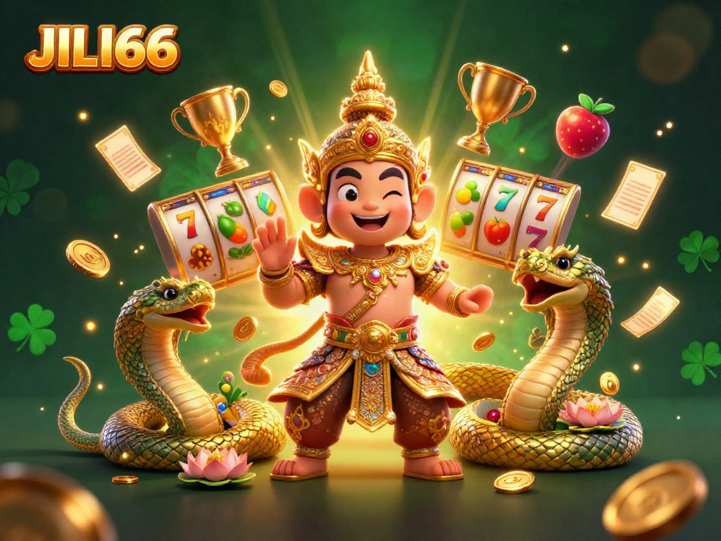 Experience thrilling gaming with JILI66, featuring vibrant casino elements and dynamic characters.