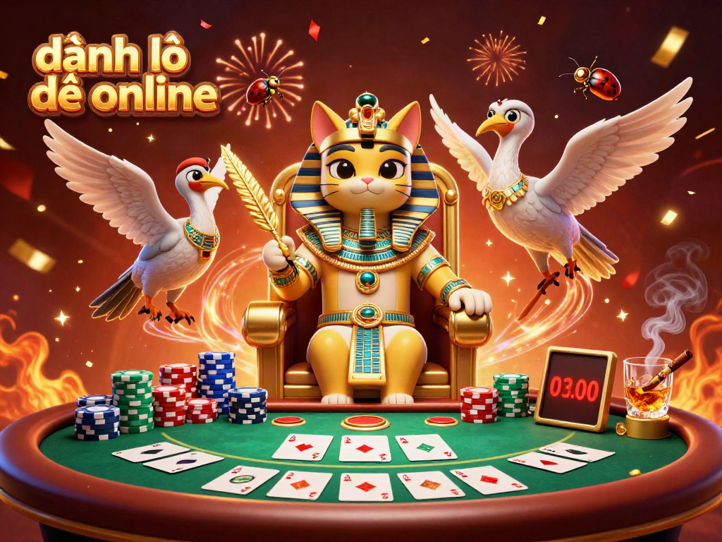 Experience the thrill of đánh lô đề online with Egyptian themes, vibrant detailing, and rich graphical elements.