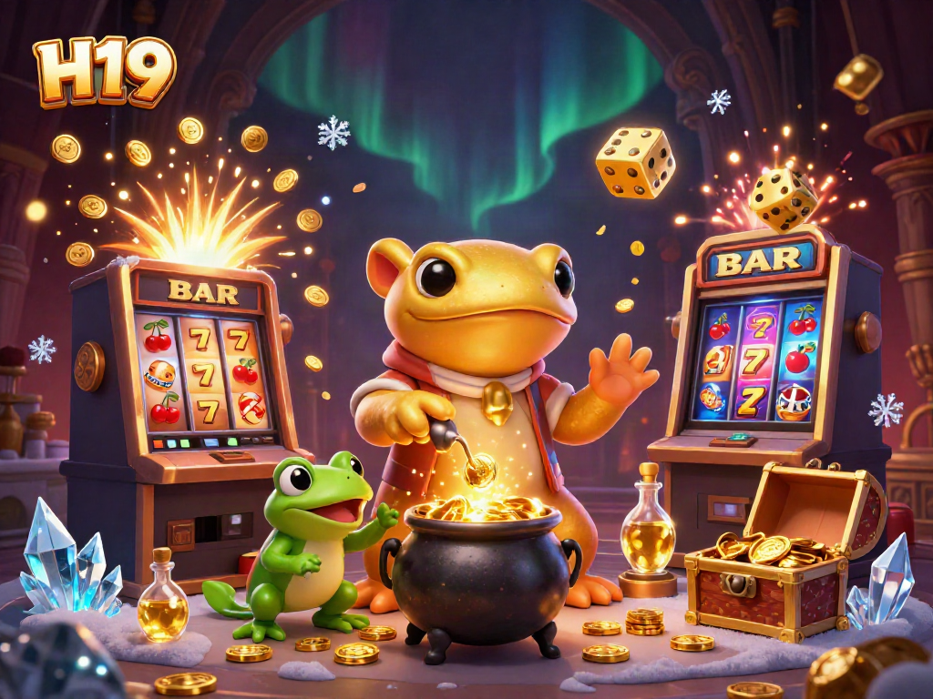 Experience H19's vibrant casino world as golden characters transform metals into riches.