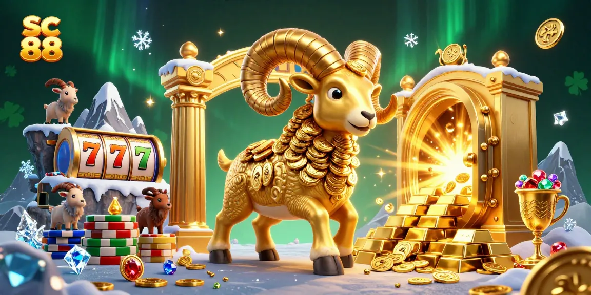 Engage with sc 88 through a vibrant 3D casino scene, showcasing dynamic slot reels and golden treasures.