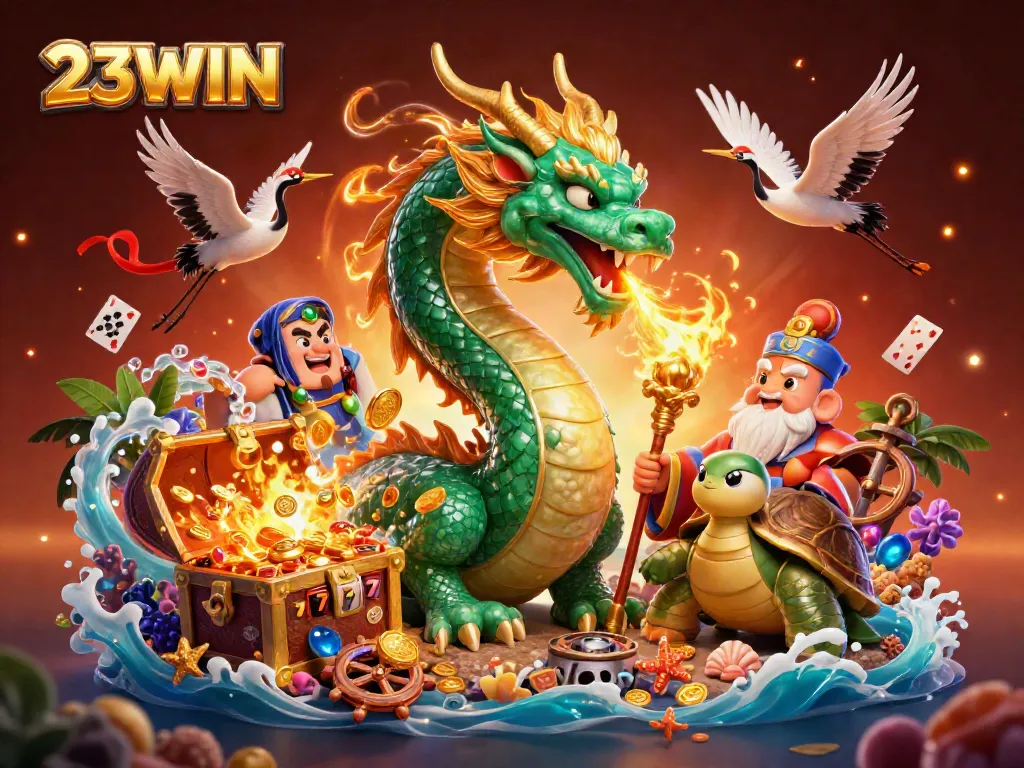 Experience thrilling gameplay at 23WIN with a dynamic casino scene featuring spectacular elements.