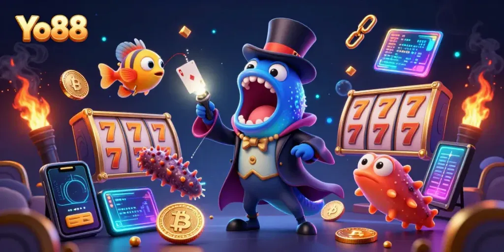 Experience thrilling gameplay at Yo88 with captivating characters and vibrant casino elements.