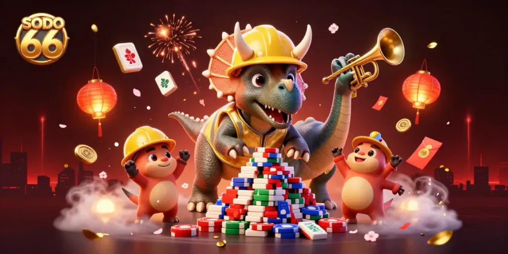 Participate in thrilling gaming fun and celebrate big wins with SODO 66 in a vibrant casino scene.