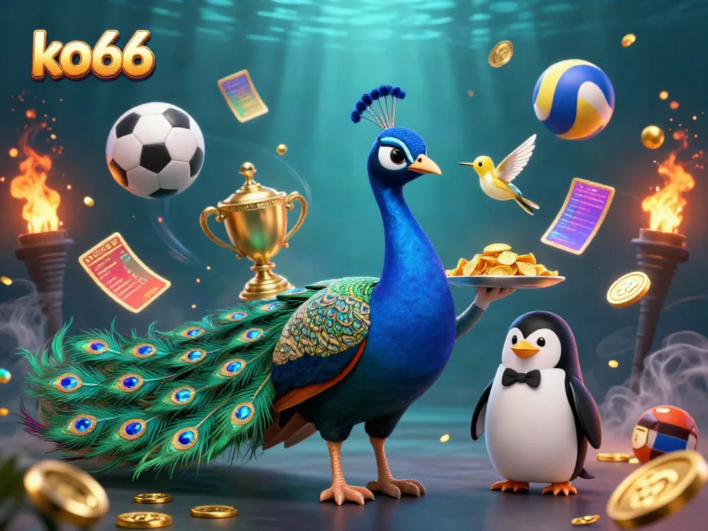 Experience thrilling gaming with ko66 featuring dynamic 3D characters and sports elements in a vibrant casino setting.
