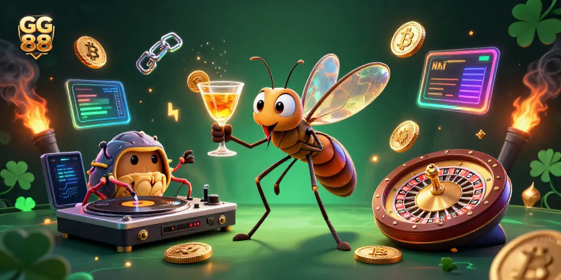 Experience thrilling gameplay with GG 88 in a vibrant casino scene showcasing stunning characters and crypto elements.