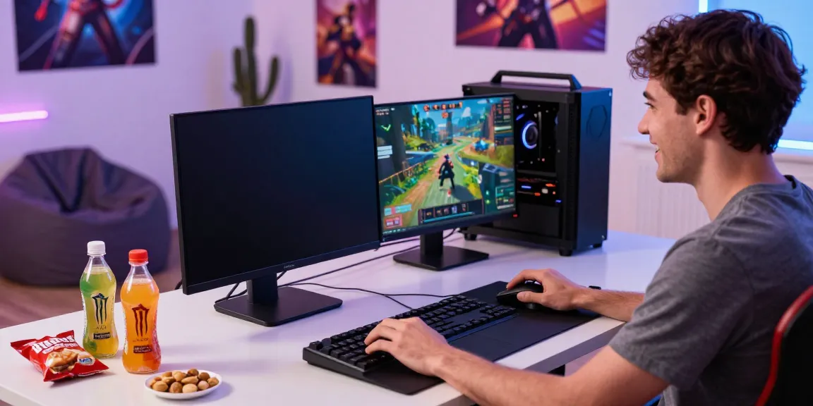 User enjoying H19 com on a laptop with vibrant game graphics, reflecting a lively online gaming atmosphere.