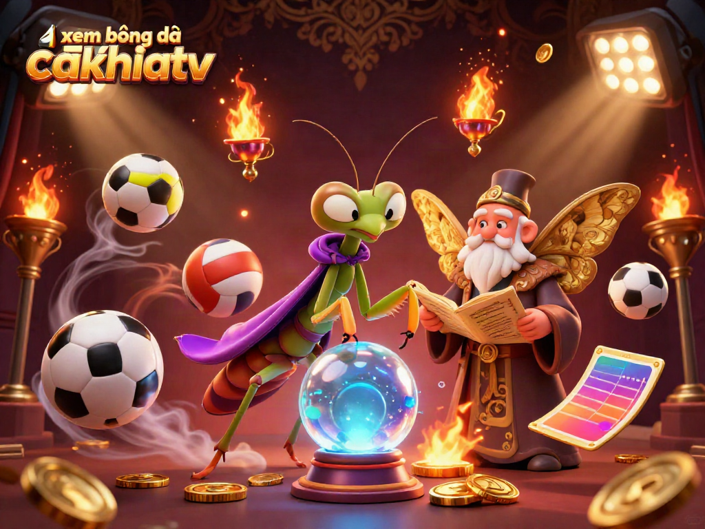 Engage in xem bóng đá cakhiatv with vibrant sports elements and dynamic characters illustrating excitement.
