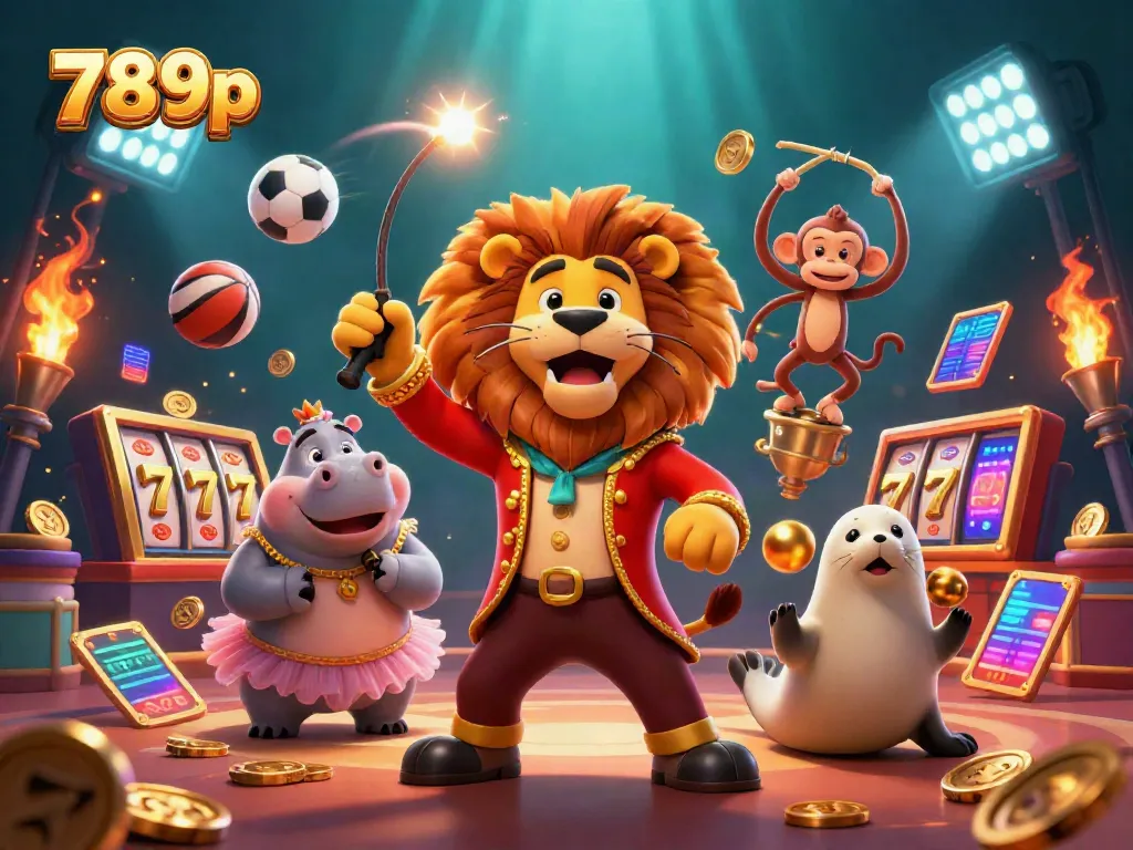 Celebrate at 789p with vibrant casino characters and dynamic game elements in an engaging 3D scene.