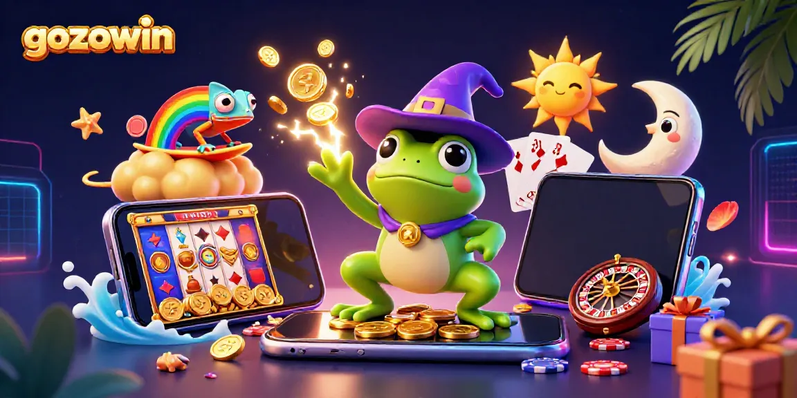 Spin the reels on gozowin with a storm of coins and vibrant casino elements.