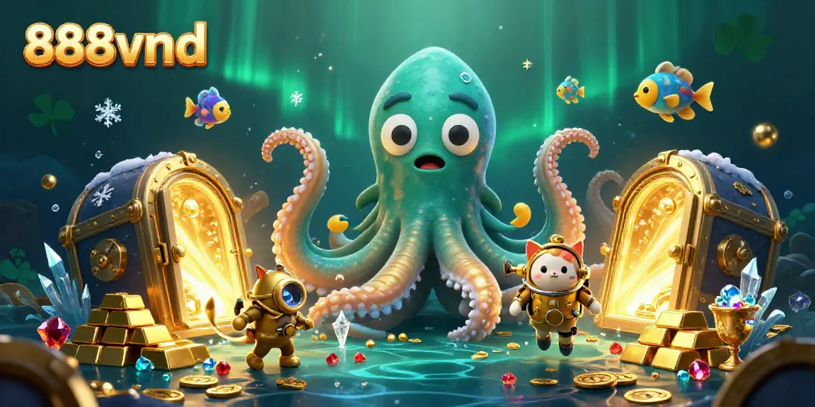Experience the adventure of winning at 888vnd with a colossal kraken, diving cat, and treasure galore.