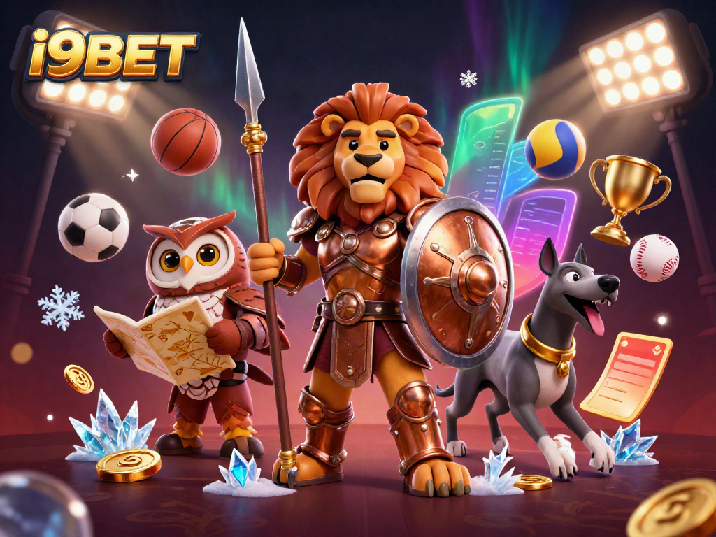 Experience the thrill of betting with i9BET and its dynamic gaming scene featuring sports balls and cups.
