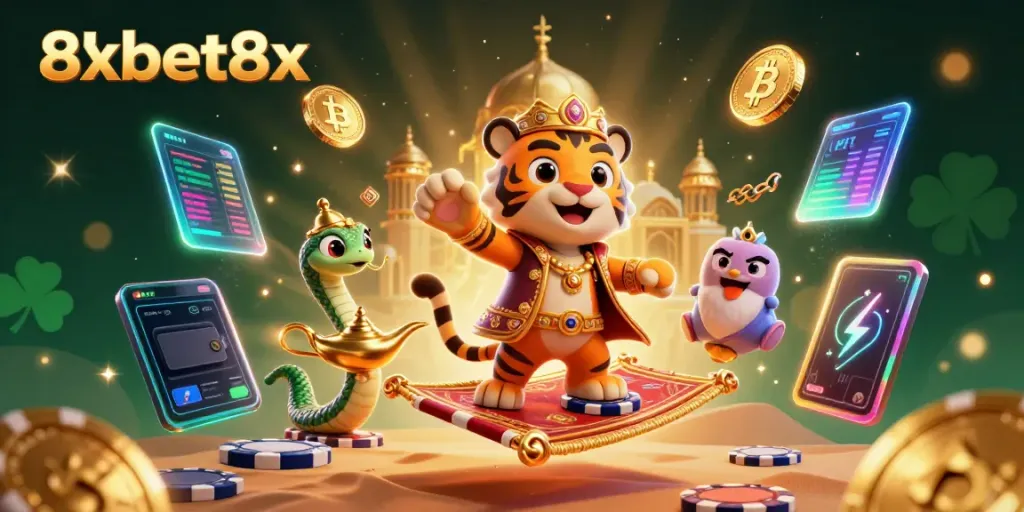 Experience thrilling gameplay with the vibrant 8xbet8x casino illustration showcasing an Arabian sultan and rich elements.