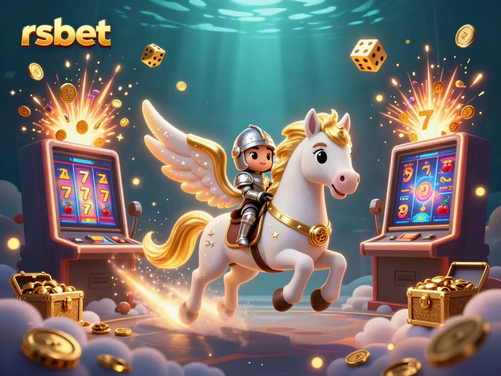 Experience thrilling gaming action with rsbet's magical horse and vibrant casino elements.
