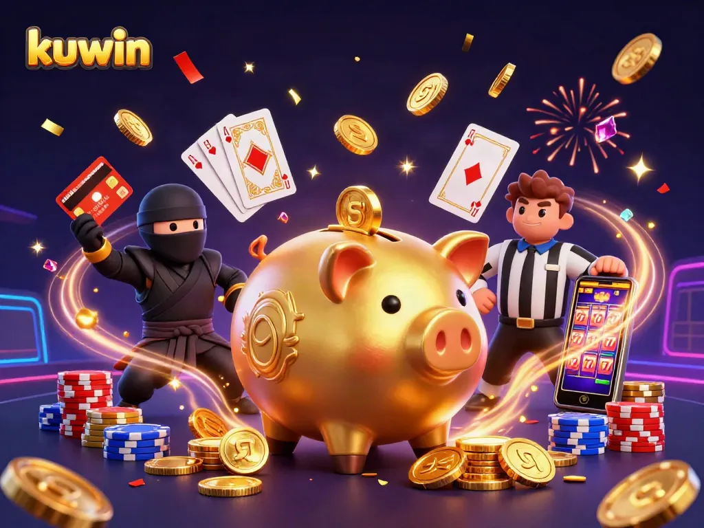 Kuwin Sumo Wrestler unleashes golden coins in a vibrant online casino scene