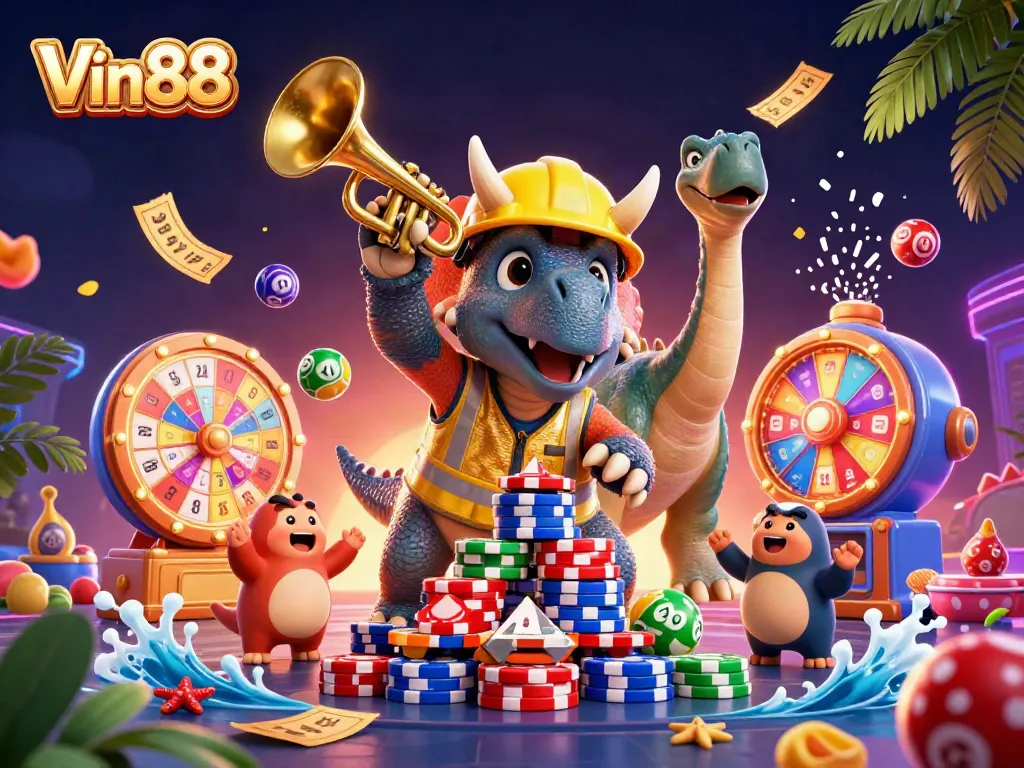 Celebrate big wins at Vin88 with vibrant characters and dynamic casino games!