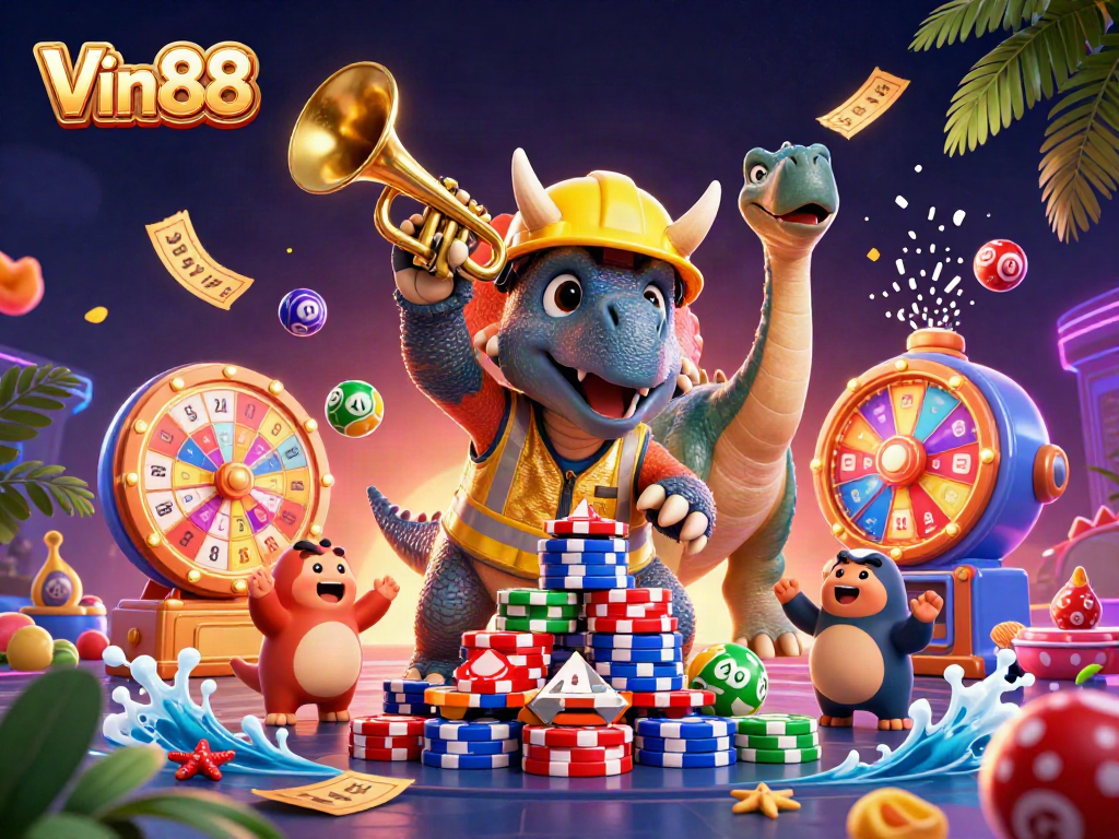 Celebrate big wins at Vin88 with vibrant characters and dynamic casino games!