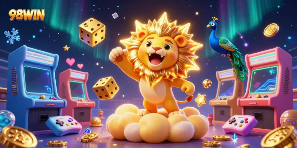 Experience exhilarating wins at 98WIN's vibrant casino with lively characters and dynamic game elements.